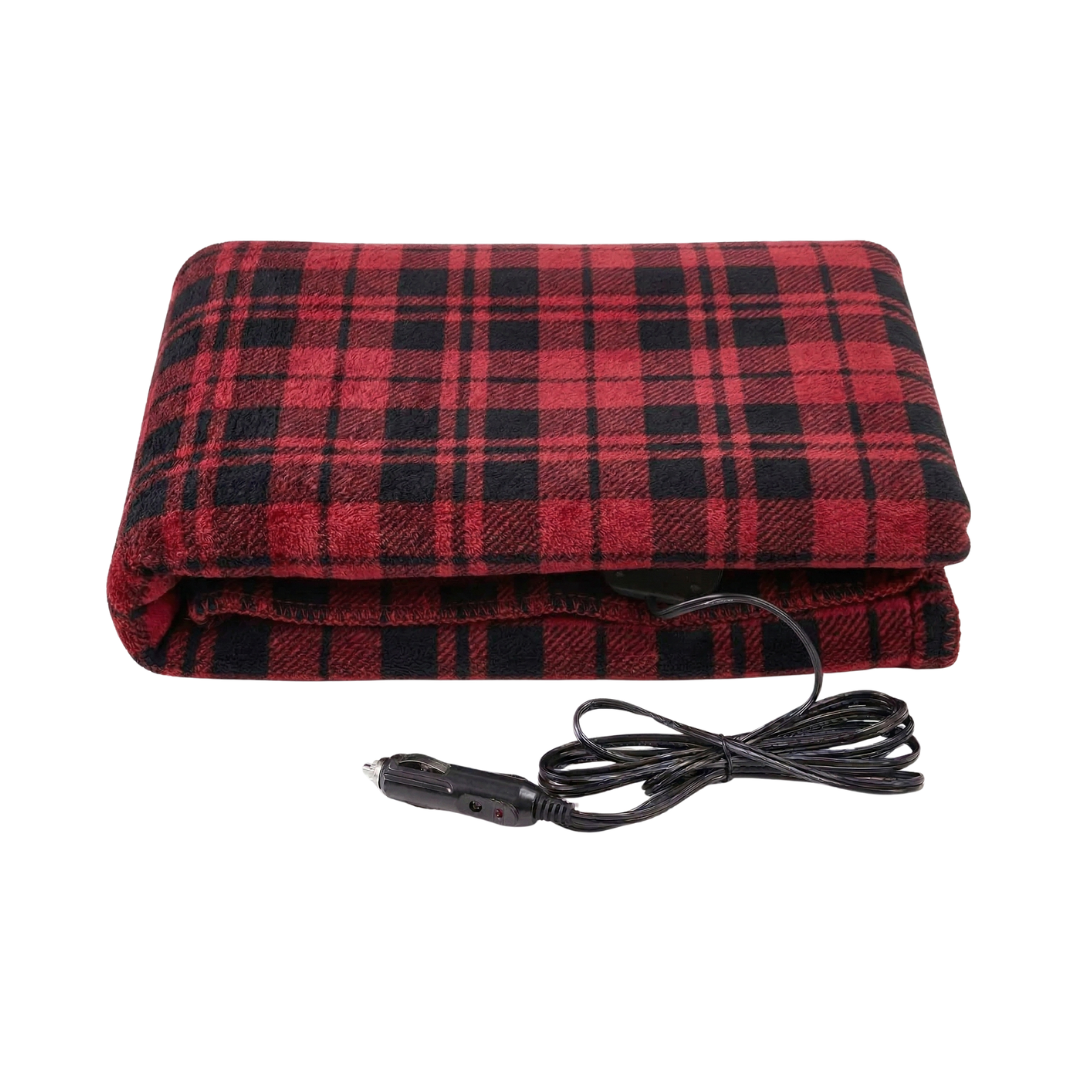 12V Heated Car Blanket Portable Fleece Travel Throw for Vehicles