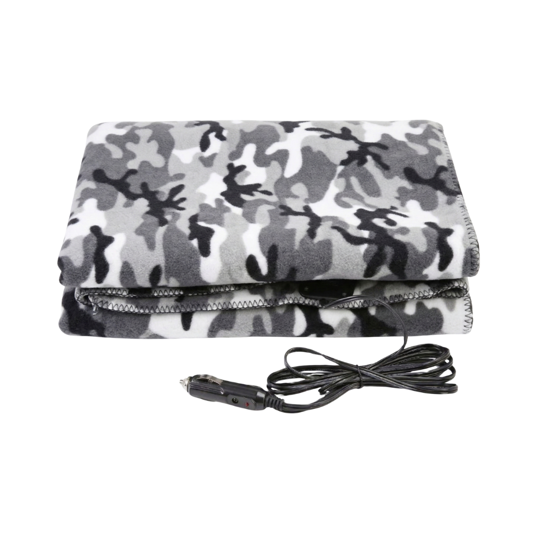 12V Heated Car Blanket Portable Fleece Travel Throw for Vehicles