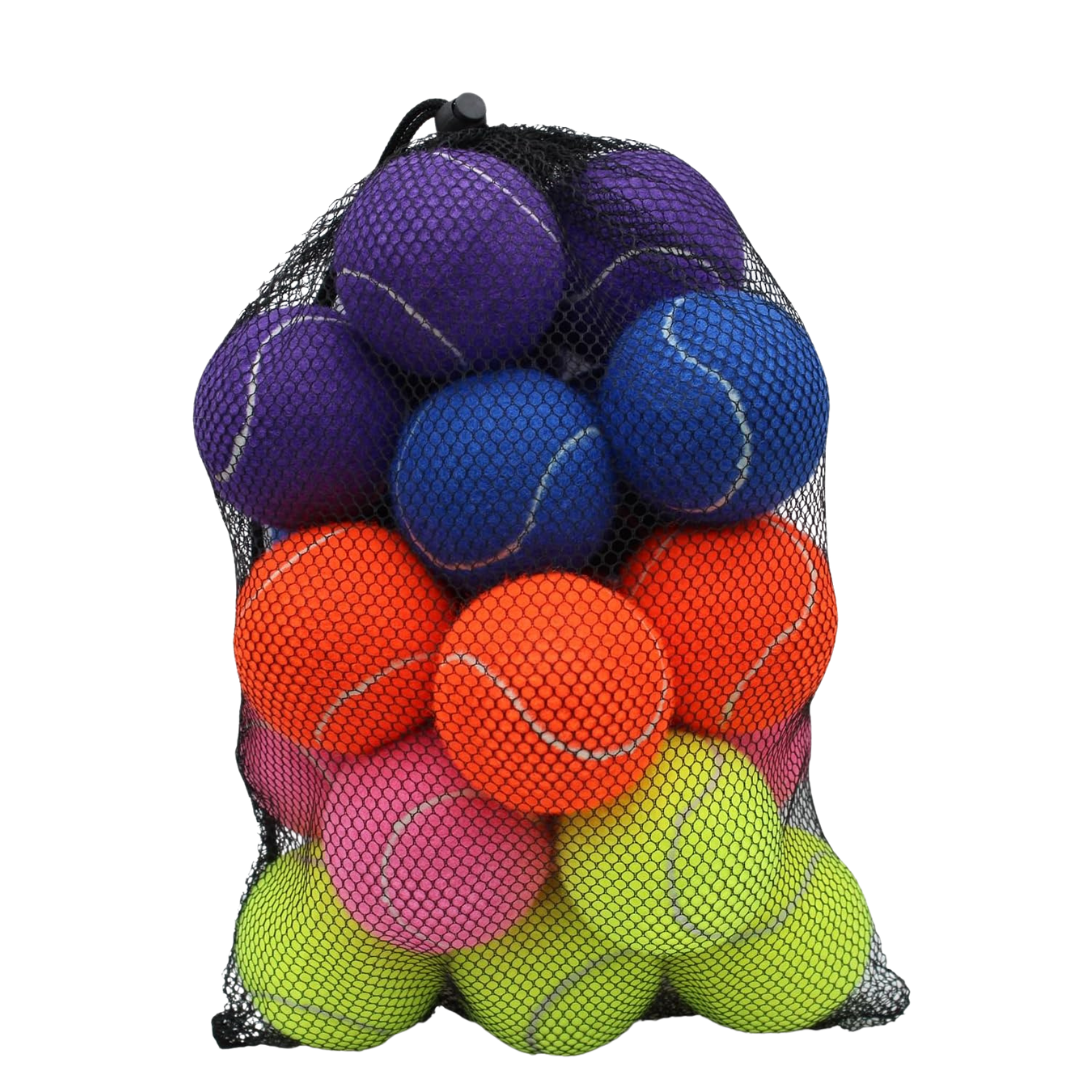 20-Pack Training Tennis Balls with Felt Cover and Reusable Mesh Bag