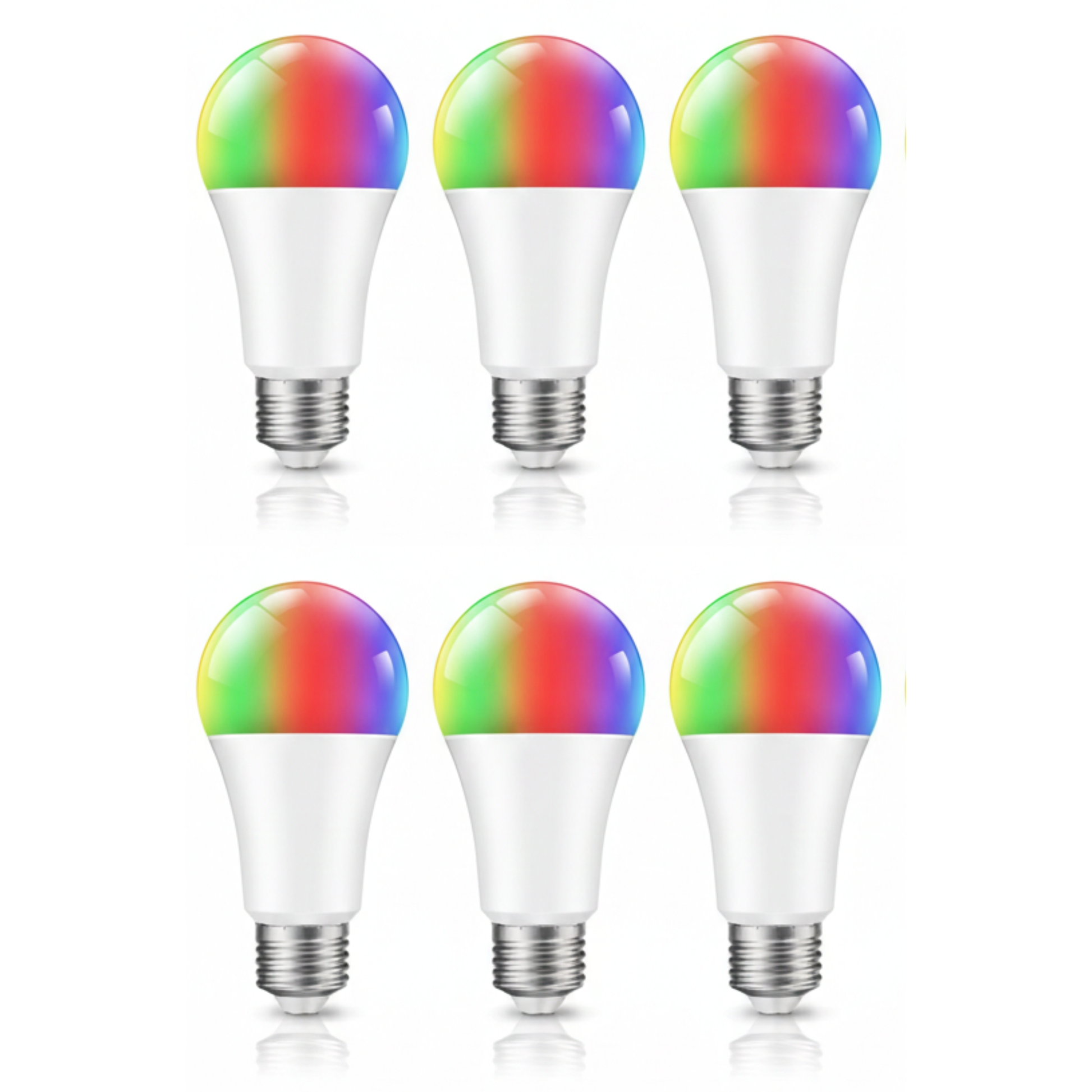 A19 E26 120V RGBWW WiFi Bluetooth Smart LED Bulb, 800 Lumens