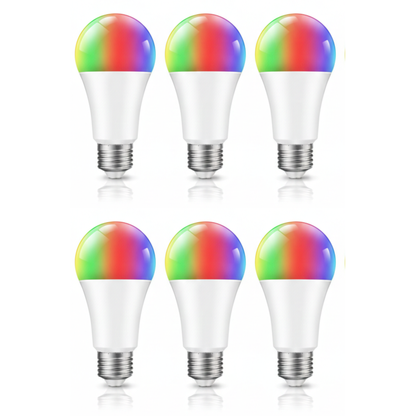A19 E26 120V RGBWW WiFi Bluetooth Smart LED Bulb, 800 Lumens