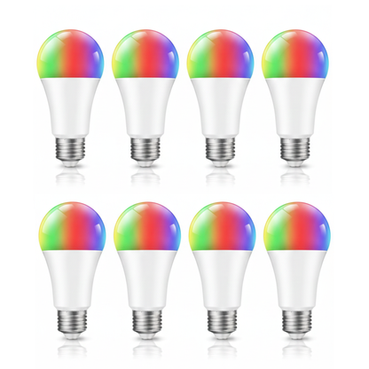 A19 E26 120V RGBWW WiFi Bluetooth Smart LED Bulb, 800 Lumens