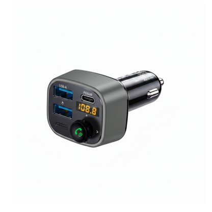Bluetooth 5.4 FM Transmitter Car Adapter with 48W USB Charging