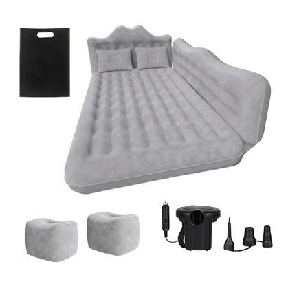 Car Back Seat Inflatable Sleeping Pad with 12V Pump and Pillows