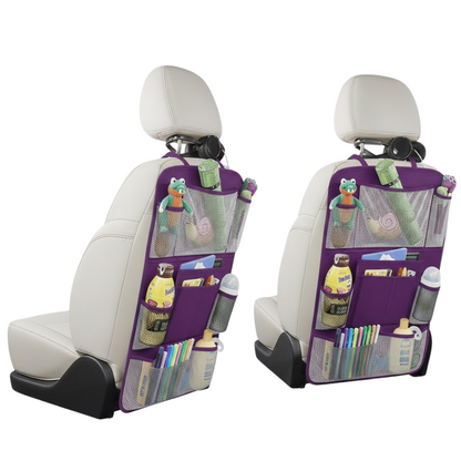 Car Backseat Organizer with 10 Inch Tablet Holder 2 Pack Set