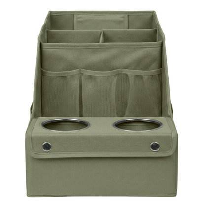 Car Seat Organizer with Storage Compartments & 2 Cup Holders