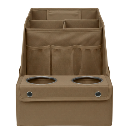 Car Seat Organizer with Storage Compartments & 2 Cup Holders
