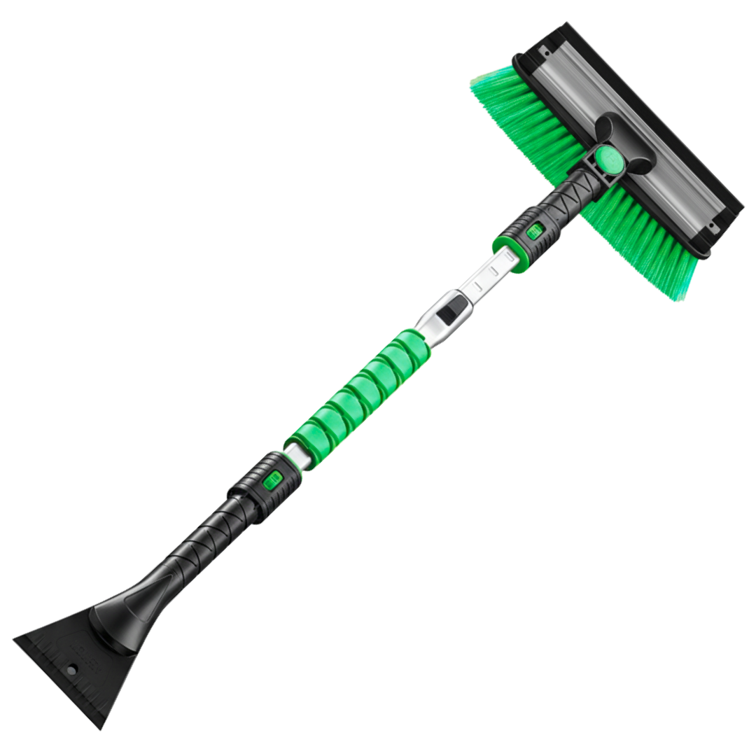 Extendable Windshield Snow Brush Ice Scraper with Squeegee, Foam Grip