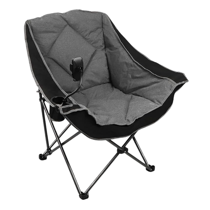 Folding Camping Chair with Cup Holder, Padded Oversized Seat