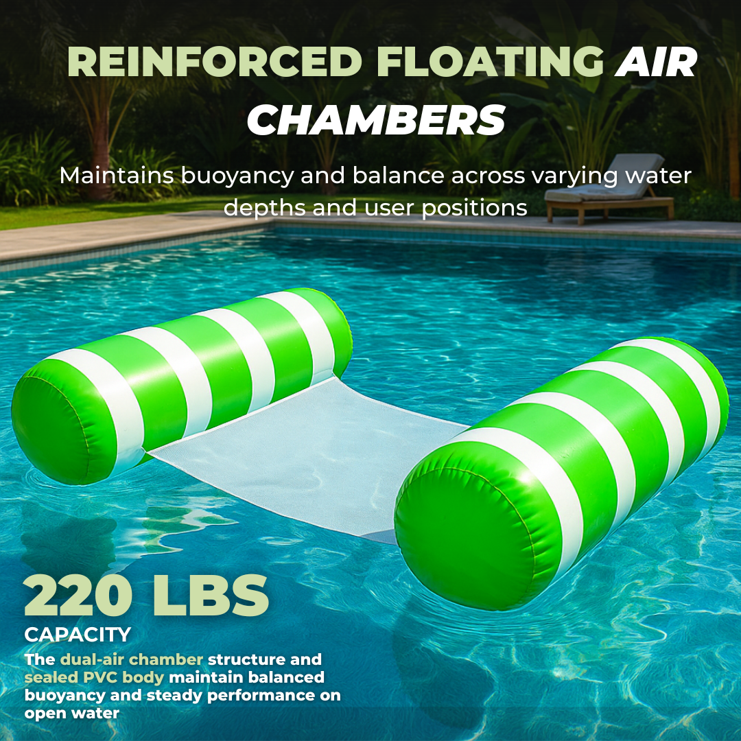 Inflatable 4-in-1 Pool Float Hammock Lounge Chair Set