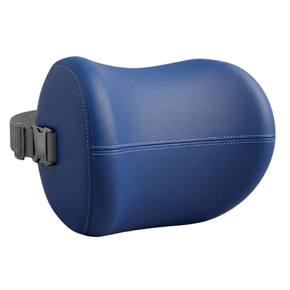 Memory Foam Car Headrest Neck Pillow, Adjustable Strap, Leather Cover