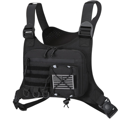 Outdoor Chest Bag with Adjustable Straps and Zippered Storage