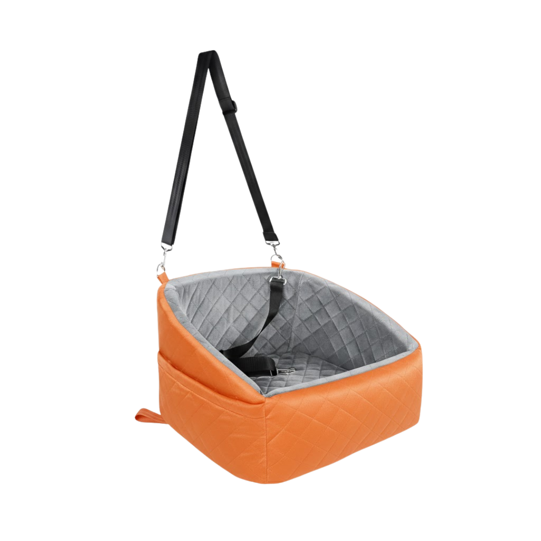 Pet Car Booster Seat 30 lb Oxford with Straps and Side Pockets