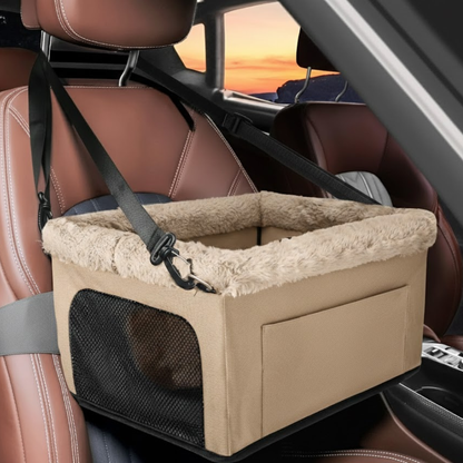 Pet Car Booster Seat with Metal Frame 20 lb with Storage Pockets