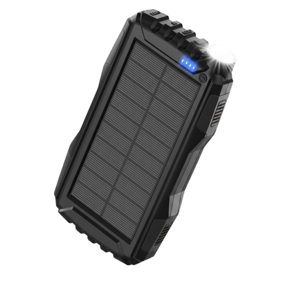 Solar Power Bank 42800mAh Portable Charger with Flashlight USB Ports