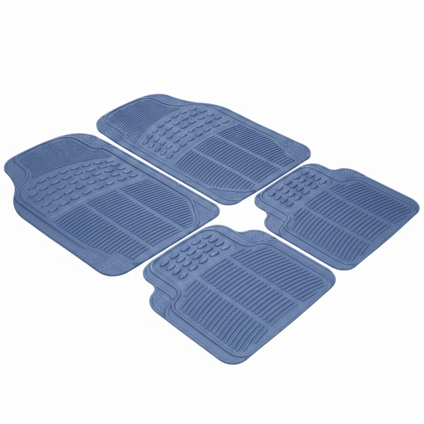Universal Fit 4-Piece All-Weather Rubber Floor Mats, Front & Rear