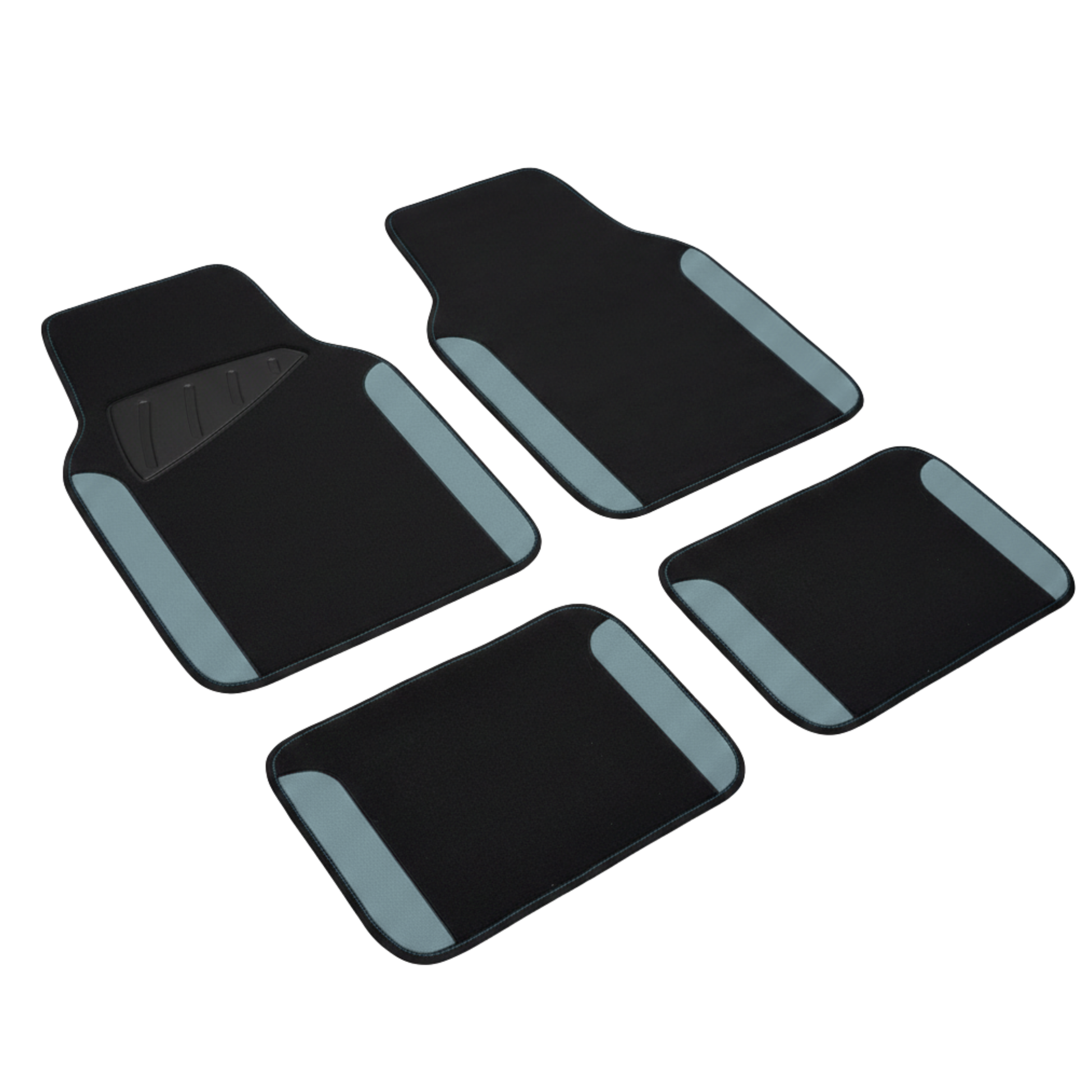 Universal Fit Faux Leather Floor Mats Set of 4, Nibbed Backing